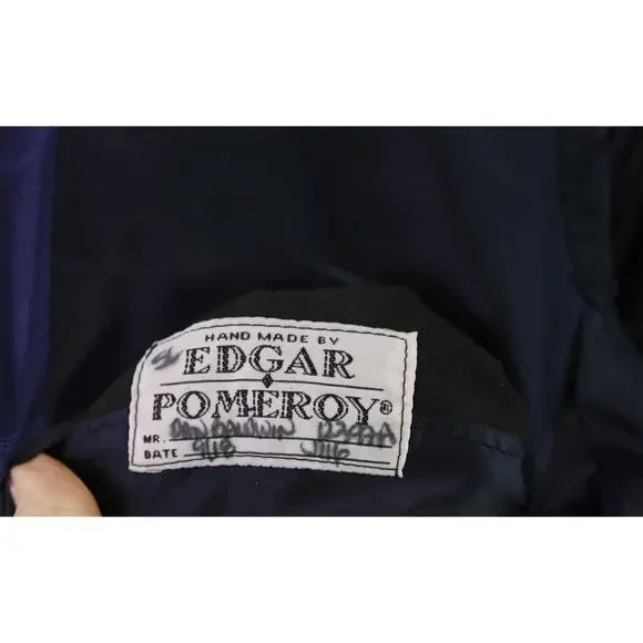 Edgar Pomeroy Bespoke Royal Blue Windowpane 2-Btn Silk Sportcoat Blazer 40R